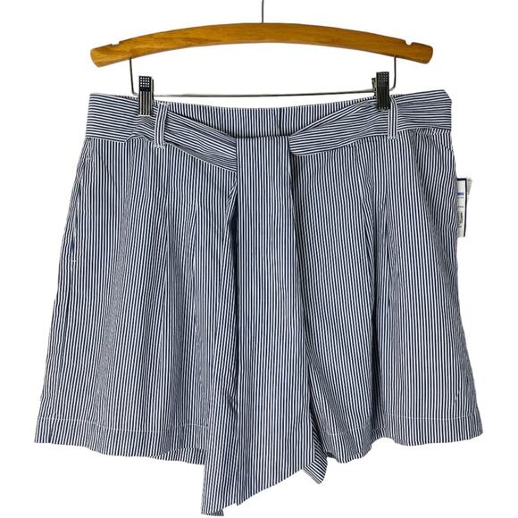 crown & ivy Pants - NEW Crown & Ivy blue white striped tie coastal nautical preppy shorts 16